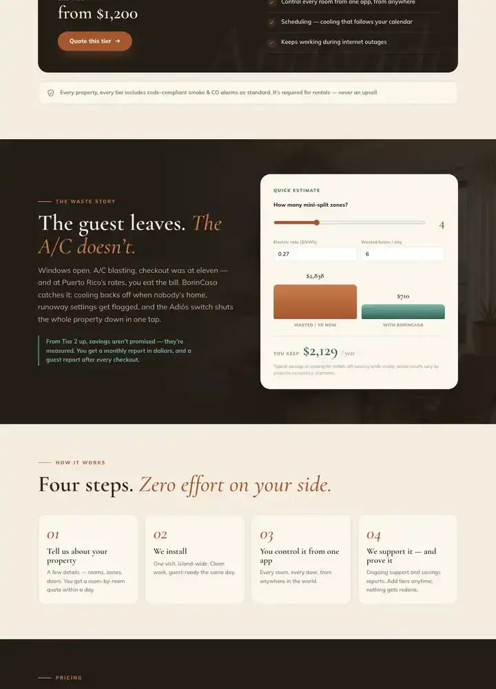 BorinCasa website, frame 2 of 3, further down the page