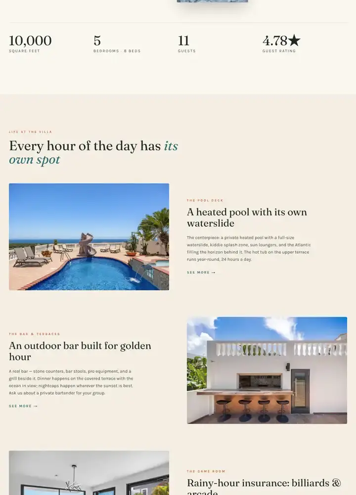Casa Nakhla website, frame 2 of 3, further down the page